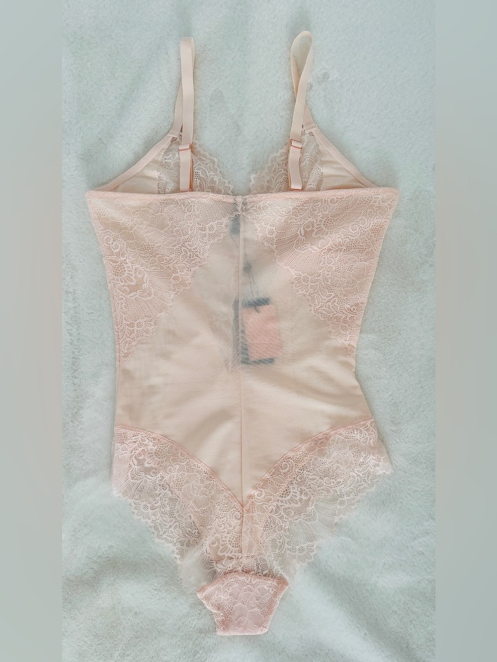 Pinsy Smoothing Lace Shapewear Bodysuit in Whisper Pink, Size 1X - NWT - Picture 7 of 12